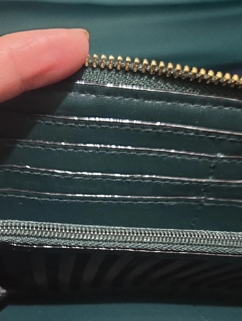 Victoria's Secret Zip-Around Quilted Wallet in Dark Teal - Picture 10 of 16